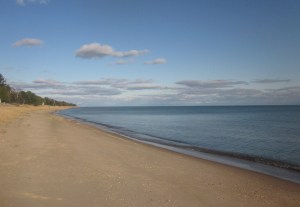 Along Lake Michigan: a Door County beach, just north of Sturgeon Bay. (Badger & Whooping Crane photo)