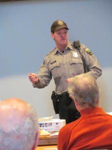 Conservation Warden Mike Neal shares “A Day in the Life of a Conservation Warden” talk. He also covered confiscation of items related to rare and endangered species.
