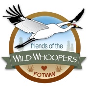 The Logo for Friends of the Wild Whoopers, designed by Pam Bates 